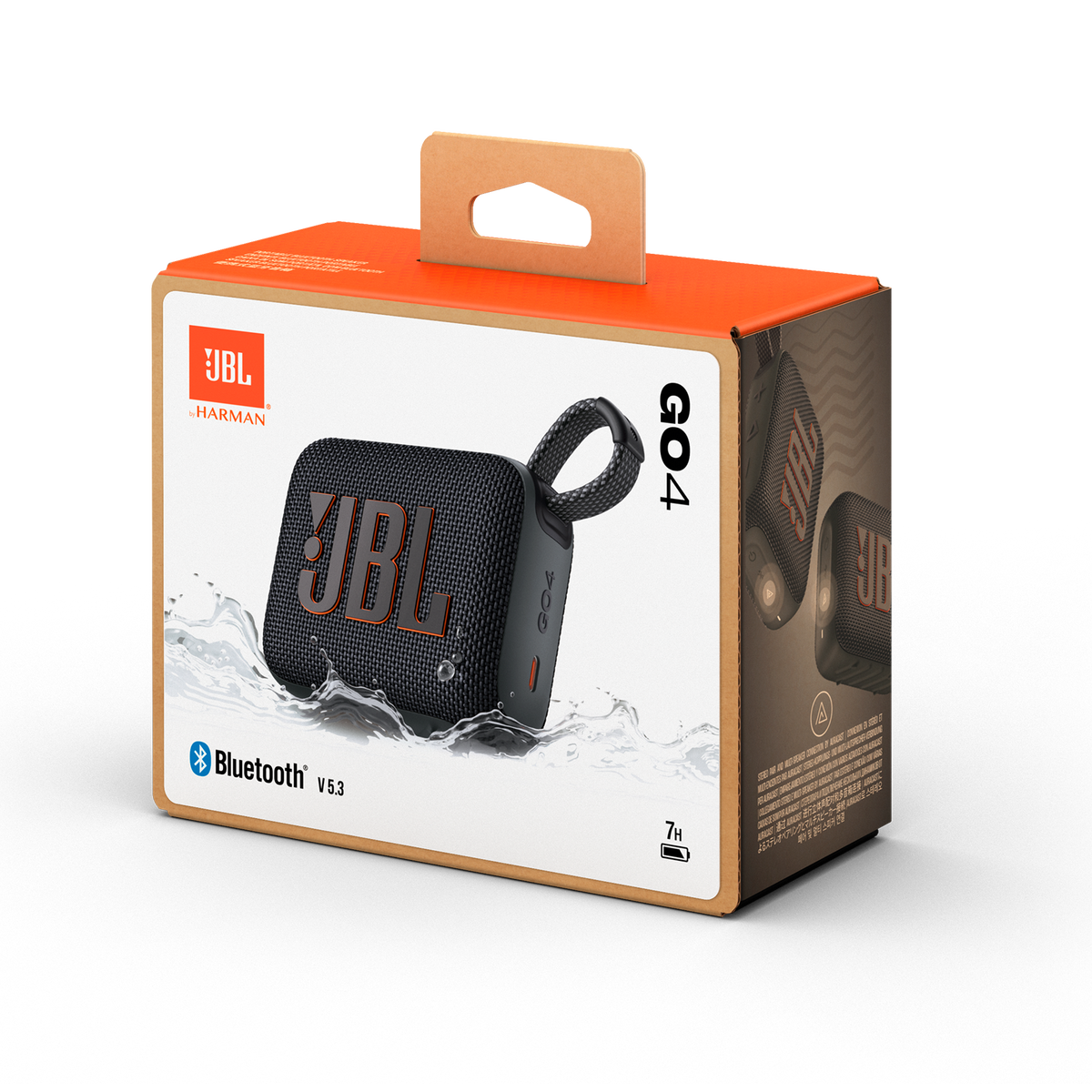 JBL Go 4 Portable Bluetooth Speaker in Black, box